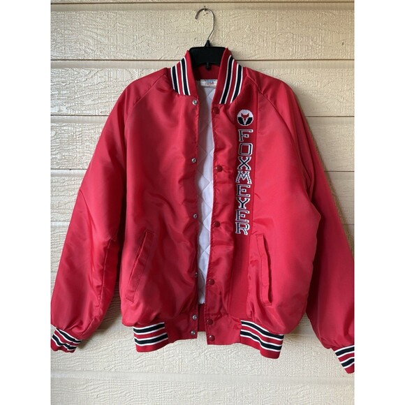 Vintage FoxMeyer Company Logo Quilted Employee Jacket men size Large Westark USA - Picture 3 of 6